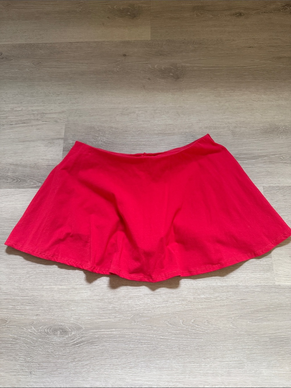 Red Flared Mini Skirt